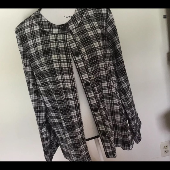 HAYMAKER Black/White Plaid Lightweight jacket Sz L - Picture 5 of 8